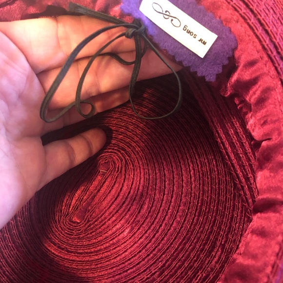 MR.SONG MILLINERY Gorgeous MAROON/WINE colored. It is not red. So amazing NWT - Picture 5 of 10